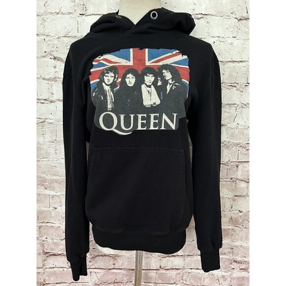 QUEEN Women’s Pullover Hoodie Black Size Medium NO DRAWSTRING - Picture 1 of 4